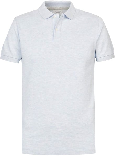 Profuomo Piqué Poloshirt Melange Lichtblauw - Maat M - Heren