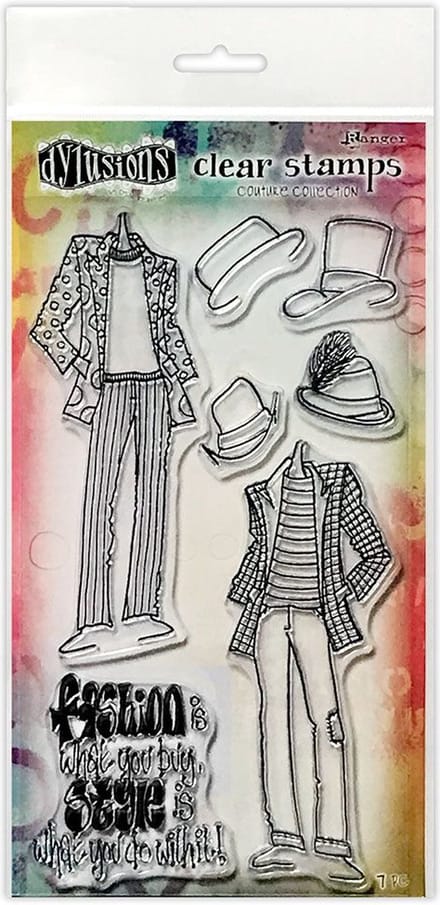 Dylusions couture Clear stamps - Man about town duo