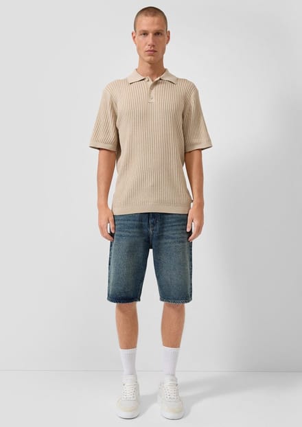Korte spijkerbroek met middelhoge taille QS