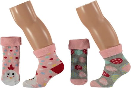 Apollo Babysokken Pasen 2-pack Junior Katoen Roze Maat 56-68
