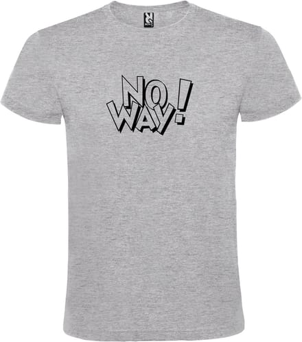 Grijs T-shirt ‘No Way!’ Zwart Maat S