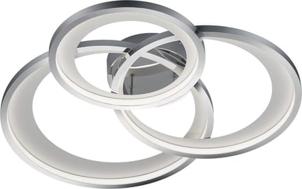 TRIO GRANADA - Plafondlamp - Chroom - incl. 1x SMD 36W - Dimbaar met schakelaar - Plafondbevestiging