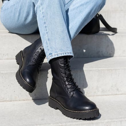 Cellini Veterboots zwart Leer - Maat 37