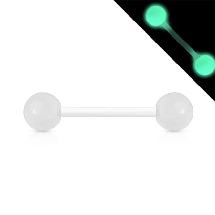 Piercing flexibele staaf glow in the dark wit - LMPiercings