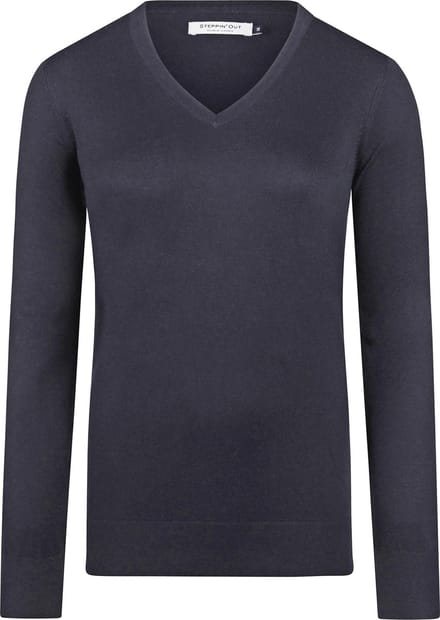 Steppin' Out Damestrui Cotton Cashmere V-hals Navy - Maat S - Heren - Pullovers