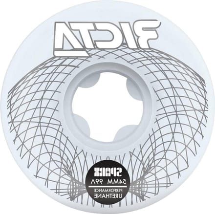 Skateboard Wielen - Wielen Set - Skaten - Wireframe Design - 54mm 99a - Wit