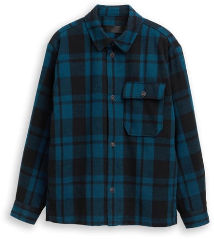 Tom Tailor Denim - Overshirtjas in woloptiek - Maat S - deep pond green dark check