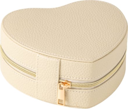 J-Line juwelendoos Hart - kunstleder - beige