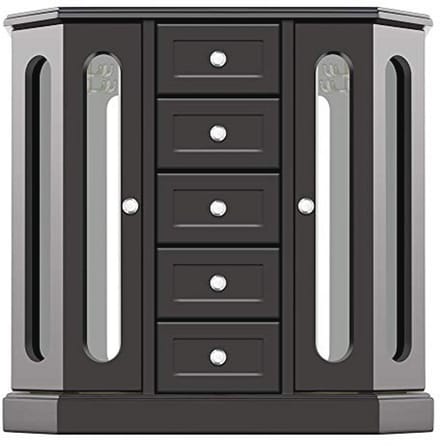 Elegante Sieradendoos van Massief Hout met Spiegel en Organizer