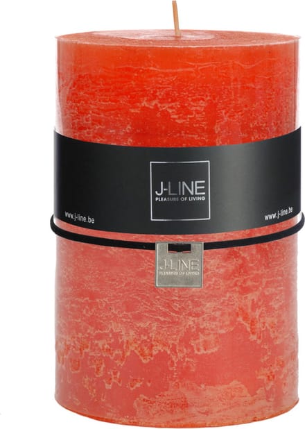 J-Line cilinderkaars - oranje - extra large - 95U - 6 stuks