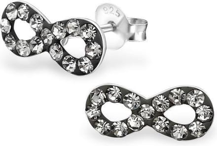 Montebello Oorbellen Burcu Grey - 925 Zilver E-Coating - Infinity - 11x5mm