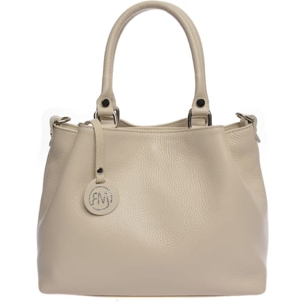 Roberta M Beige Rundleer Tas