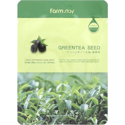 Farmstay, Visible Difference Beauty Sheet Mask, Green Tea Seed, 1 sheet, 0.77 fl oz (23 ml) beige