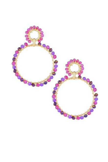 Bijoutheek Oorknoppen Circle Of Colours Paars