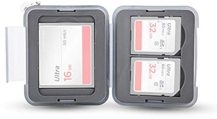 Multi Memory Card Case - Water Resistant and Shockproof Box for SD and CompactFlash Cards
