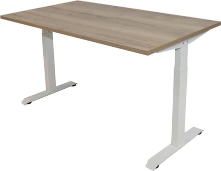 Office Hero® Cosmic - In hoogte verstelbaar bureau wit frame - Game bureau - Computertafel - Werktafel - 120x80 - Natuur eik