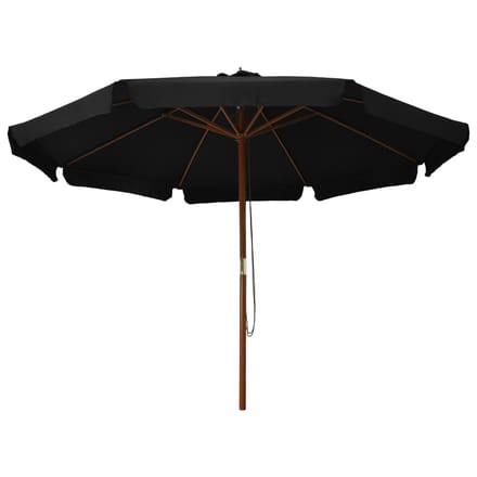 vidaXL - Parasol - met - houten - paal - 330 - cm - zwart