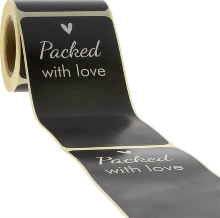 100x sluitsticker 'Packed With Love'