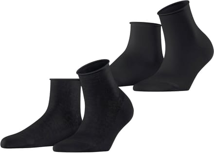 Esprit Lacy Flowers 2-Pack gedessineerd katoen Multipack Sokken dames zwart - maat 35-38