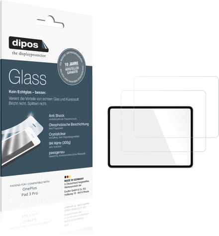 dipos – 2x Pantserfolie geschikt voor OnePlus Pad 3 Pro | 9H Screenprotector