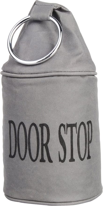 Canvas deurstopper grijs - met ring -H 15 cm - Deur vastzetter - Deurstop 2,7 kg