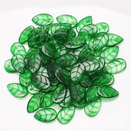 Dailygoods- Bladkralen 50 Stuks - Geglazuurde Glaskralen