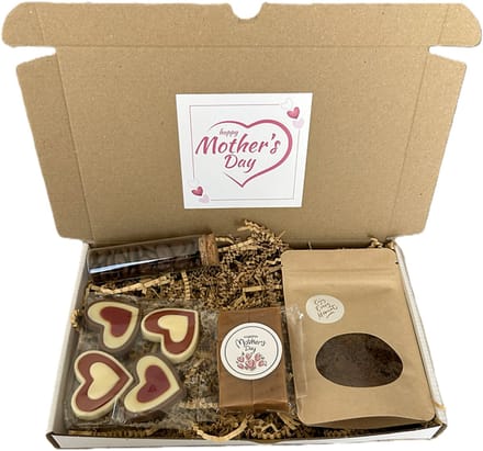 Moederdag koffie brievenbus cadeau - fudge - chocolade mokkaboontjes - chocolade