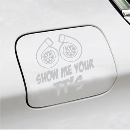 Bumpersticker - Show Me Your TTs - 15 X 15 - Licht Grijs