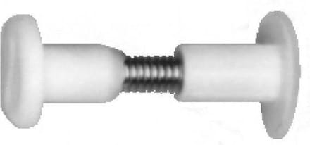 Koppelbouten kort 6x30mm wit