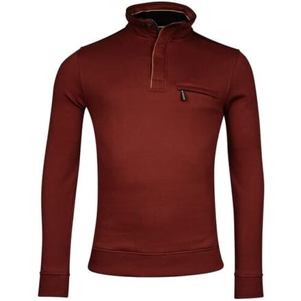 Baileys Trui Half Zip Allover Honeycomb Piqué Sweat Deep Red / male
