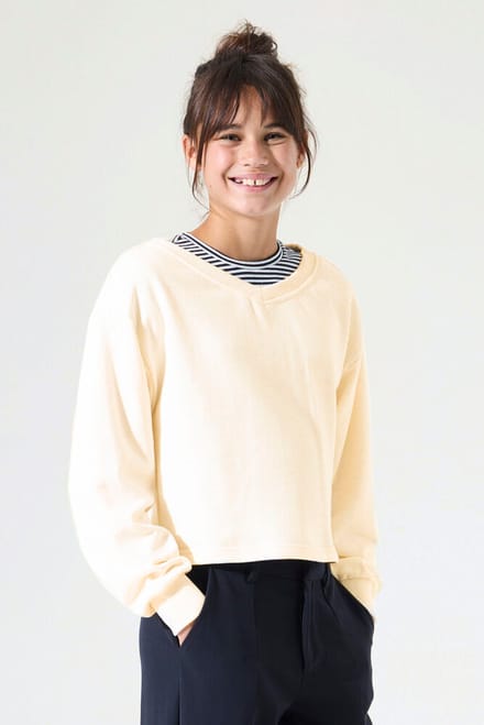 GARCIA Meisjes Backprint Sweater Wit Lange mouw