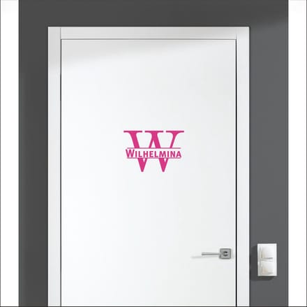 Deursticker Met Naam -  Wilhelmina - Roze