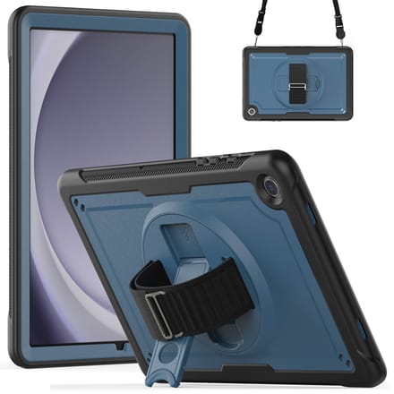 Accezz Tablet Hoes - Geschikt voor Samsung Galaxy Tab A9 Plus - Backcover Shoulder Strap - Blauw