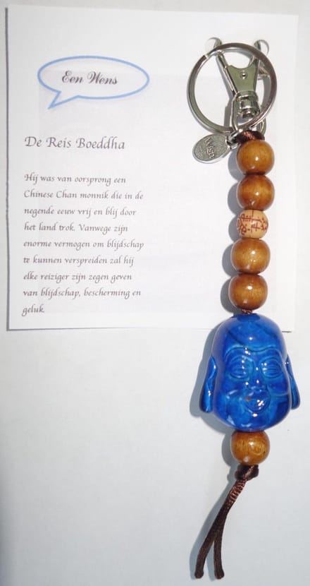De Reis Boeddha Sleutelhanger Blauw