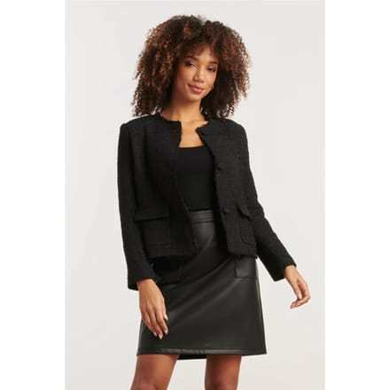 Smashed Lemon Zwart tweed jasje |