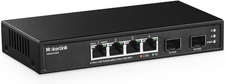 4-poorts PoE Switch met 2 Uplink Ethernet-poorten, 78W Vermogen, Fanless en Plug & Play