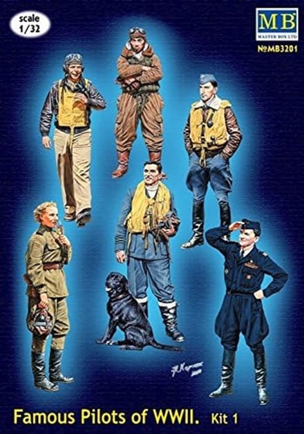 Master Box Modelbouwpakket Militaire voertuigen - 3201 Beroemde Piloten uit WWII - Kit 1 Plastic - 1:32 - Modelbouw