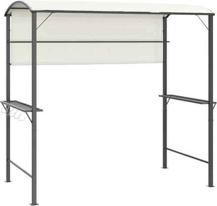 vidaXL - Prieel - met - dak - 220x110x200 - cm - crèmekleurig