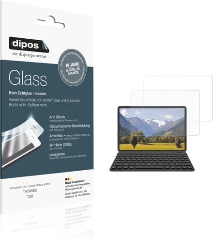dipos – 2x Matte Pantserfolie geschikt voor TABWEE T20 | 9H Screenprotector