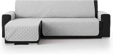 Duo quilt Chaise Longue links - Bankbeschermer - 240cm breed - Lichtgrijs - OekoTex keurmerk