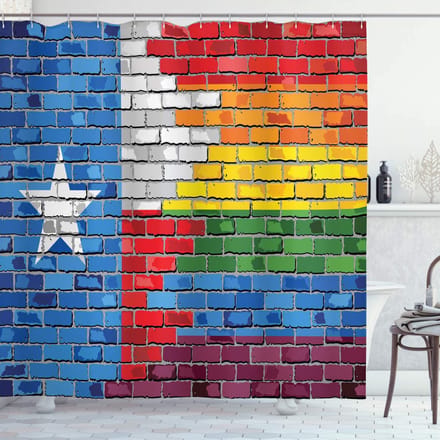 ABAKUHAUS Austin douchegordijn – stof – multikleur 175 x 220 cm
