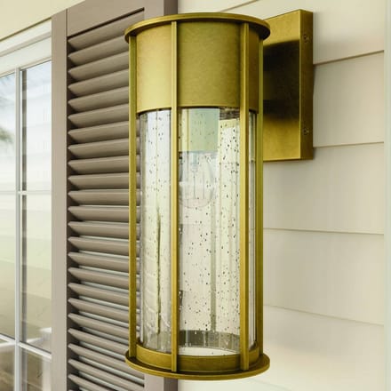 Kichler LED Wand Buitenlamp Camillo | 1X E27 Max 60W | IP44 | Dimbaar | Painted Natural Brass