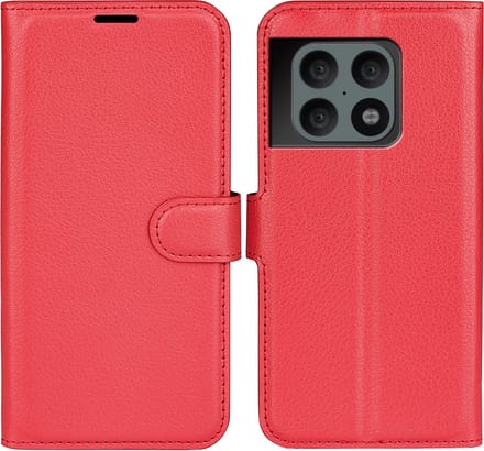 MobyDefend Hoesje - Geschikt voor OnePlus 10 Pro - Kunstleren Wallet Book Case (Sluiting Voorkant) - Rood