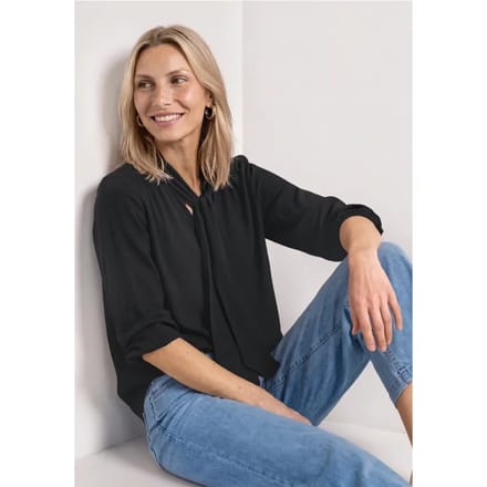 Blouse met lange mouwen en strikdetail
