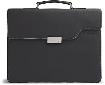 Evan Red Amsterdam Briefcase - Zwart - Leer - Aktetas - Laptoptas