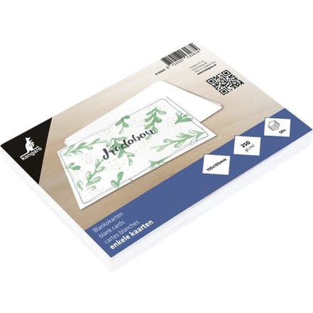Kangaro enkele kaarten - 105 x 150mm - 240 grams - wit - 50 stuks
