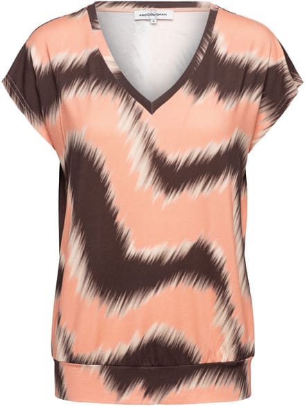 &Co Woman &co women top lucia zigzag chocolate multi