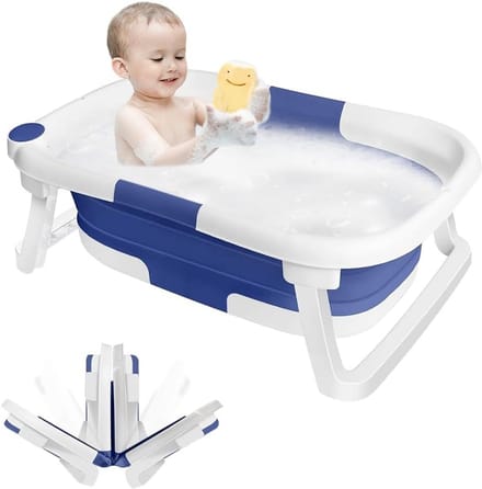 Opvouwbaar Kinderbadje - Draagbaar en Multifunctioneel Babybad met Afvoergat en Antislipmat