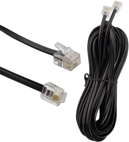 Allecto - Telefoonkabel - RJ11-RJ11 - Platte stekker - Wit - Modem en router aansluiting - Ideaal voor fax