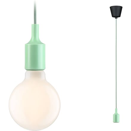 Neordic Hanglamp Ketil E27 max. 60W Lichtgroen, Zwart dimbaar Silicon, Kunststof